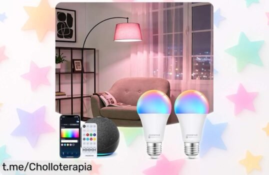 Bombillas inteligentes Aigostar, pack de 2 con control por voz y luz regulable: ¡oferta increíble que no puedes dejar escapar! Da luz a tu hogar y transforma tus momentos.