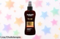Bronceador corporal en spray SPF15 de Babaria, acelera tu bronceado y resiste al agua: ¡aprovéchalo ahora con un precio loco antes que se agote!