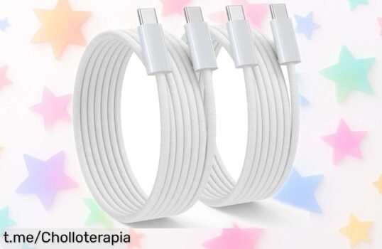 Cables USBC de 1 m con carga rápida hasta 60 W, un super chollo para que nunca te quedes sin batería; ¡lleva uno siempre contigo y otro en la mochila!