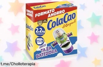 Cacao ColaCao original en formato ahorro de 2,2 kg con taza de Buzz Lightyear: el super chollo familiar que no puedes dejar escapar. ¡Haz tu desayuno más divertido ahora!