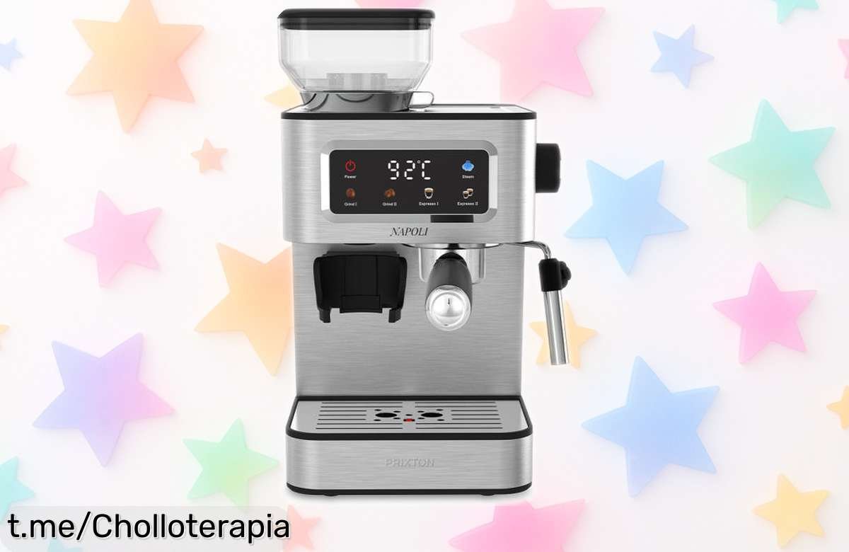 Cafetera espresso PRIXTON Napoli con molinillo integrado y vaporizador a precio loco: ¡Disfruta del café fresco al instante y transforma tu hogar en una cafetería!