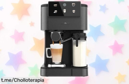 Cafetera express Cecotec Power Espresso ColdBrew Latte Oscuro, un chollazo para disfrutar cafés de barista en casa a un precio impresionante y que te hará sonreír cada mañana.