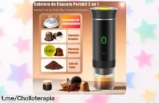 Cafetera portátil 3 en 1 que revive tu café favorido: espresso recién hecho en casa, coche o camping a un precio loco que no puedes dejar escapar. ¡Hazte con ella ya!