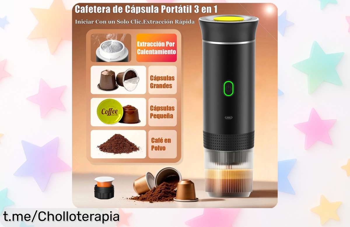 Cafetera portátil 3 en 1 que revive tu café favorido: espresso recién hecho en casa, coche o camping a un precio loco que no puedes dejar escapar. ¡Hazte con ella ya!