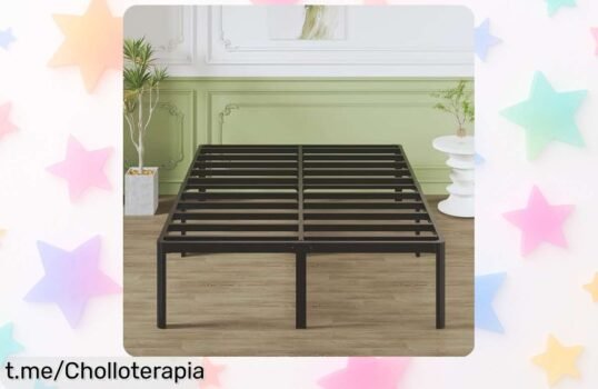 Cama de metal LutownTeen: Renovación increíble para tu dormitorio a precio rebajado, ¡duerme tranquilo y sin ruidos, no te lo puedes perder!