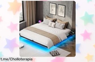 Cama flotante YITAHOME con luces LED y cargadores USB: renovación total para tu dormitorio a un precio loco, ¡no dejarás pasar este super chollo!