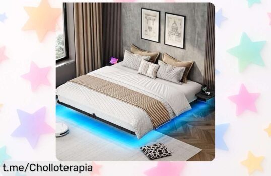 Cama flotante YITAHOME con luces LED y cargadores USB: renovación total para tu dormitorio a un precio loco, ¡no dejarás pasar este super chollo!