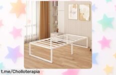 Cama individual de metal Yicensen, ¡ofertón para transformar tu habitación y aprovechar el espacio! Montaje fácil y a un precio loco que no puedes dejar escapar.