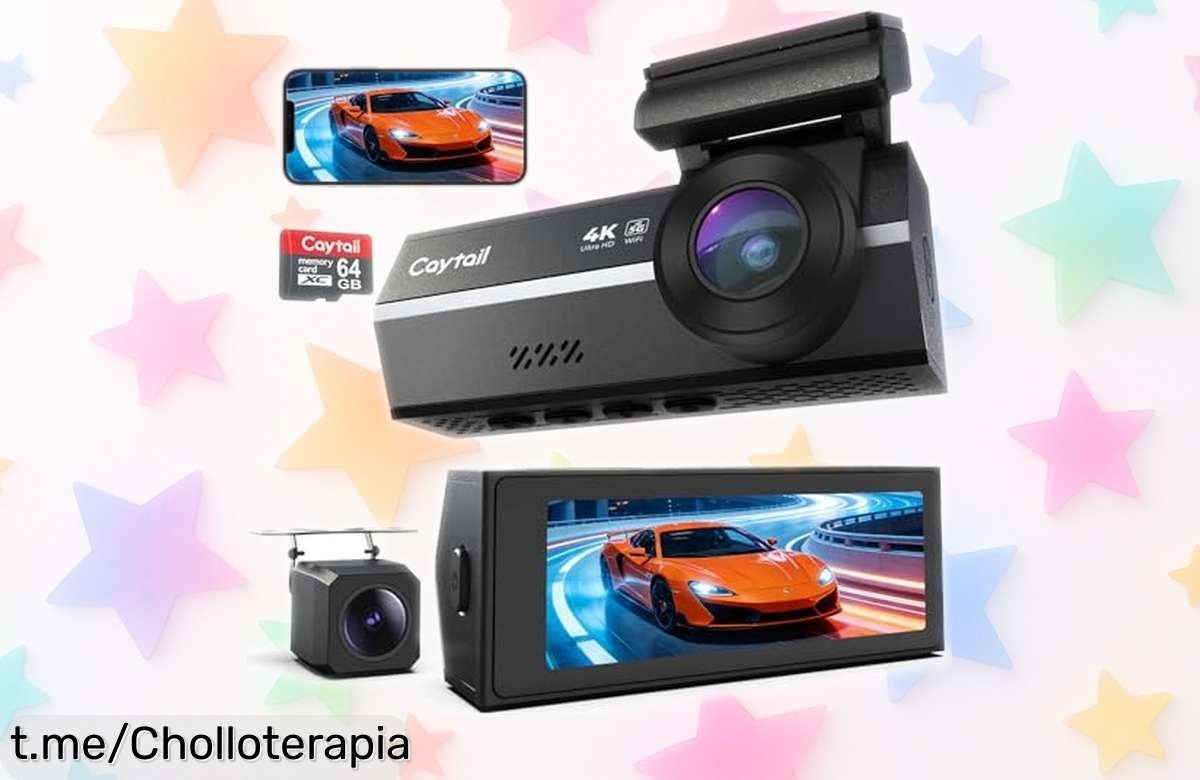 Cámara Caytail Dashcam 4K delantera y 2K trasera, ¡todas las ventajas por un precio de ganga que no se repetirá! Asegura tu viaje ahora y siente la tranquilidad al volante.
