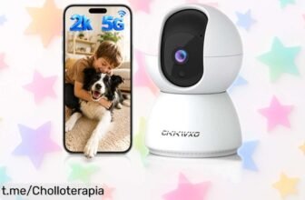 Cámara de vigilancia WiFi CiKiKWXO 2K con visión nocturna y cobertura 360 a un precio de ganga, controla tu hogar desde el móvil ¡No te lo pierdas!