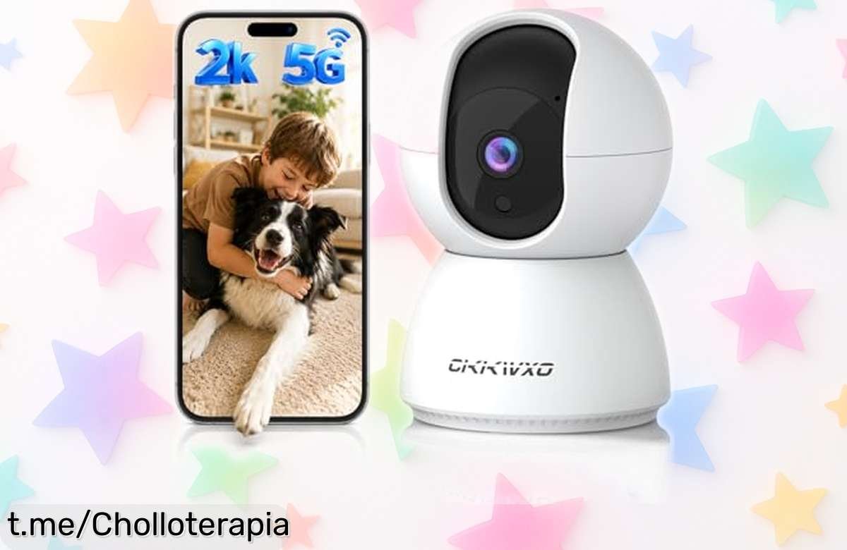Cámara de vigilancia WiFi CiKiKWXO 2K con visión nocturna y cobertura 360 a un precio de ganga, controla tu hogar desde el móvil ¡No te lo pierdas!