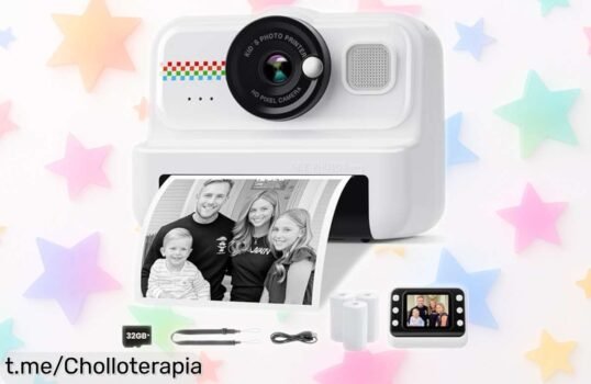 Cámara instantánea infantil HiMont con tarjeta y papel, ¡unas fotos de locura en HD que tus peques amarán! No querrás perderte este regalo genial a precio de ganga.