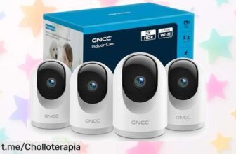 Cámaras de vigilancia WiFi GNCC: pack de 4 con visión nocturna y seguimiento 360 a precio rebajado, ¡protege tu hogar sin cuotas! No te quedes sin la tranquilidad que mereces.