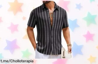 Camisa de manga corta COOFANDY con rayas y estilo a precio rebajado: ¡Haz que tus looks viajen ligero y elegante sin romper la banca, aprovecha ya este chollazo!