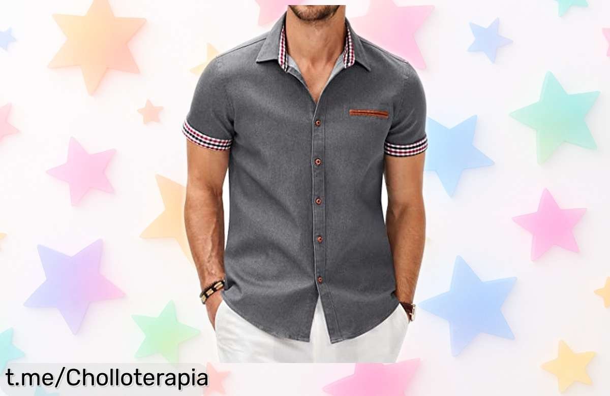 Camisa vaquera de manga corta COOFANDY a precio loco, fácil de combinar y súper resistente. ¡No te quedes sin la tuya y viste con estilo ahora mismo!