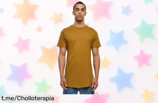 Camiseta de hombre Urban Classics con corte largo y algodón fresco a precio loco: dale ese toque moderno a tus looks diarios antes que se acabe este chollo.