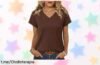 Camiseta de mujer Jahetuul con escote en V y manga corta, perfecta para darle un aire nuevo a tu estilo; ¡no dejes escapar este ofertón que hará brillar tus looks!