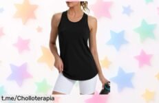 Camiseta de tirantes deportiva Crewhpo, transpirable y rápida en secado a precio de ganga: ¡no te quedes sin la tuya para lucir cómoda y genial en cualquier actividad!