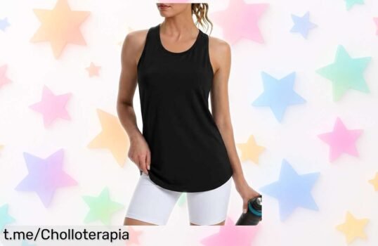 Camiseta de tirantes deportiva Crewhpo, transpirable y rápida en secado a precio de ganga: ¡no te quedes sin la tuya para lucir cómoda y genial en cualquier actividad!