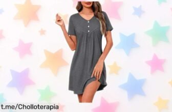 Camisón Crewhpo elegante con volantes y cuello de pico a precio loco, perfecto para casa: ¡da ese toque especial que tu armario merece!