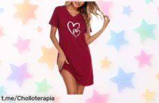 Camisón de mujer Marvmys con estampado de corazones: un chollazo fresquito y a la moda para que duermas bien y te veas espectacular. ¡No pierdas esta oferta única!