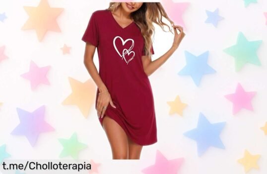 Camisón de mujer Marvmys con estampado de corazones: un chollazo fresquito y a la moda para que duermas bien y te veas espectacular. ¡No pierdas esta oferta única!