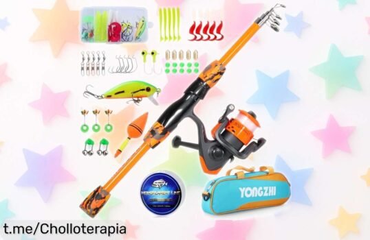 Caña de pescar infantil telescópica Sougayilang: kit completo, diversión asegurada y ahora a un precio de ganga que hará feliz a toda la familia. ¡No te quedes sin el tuyo!