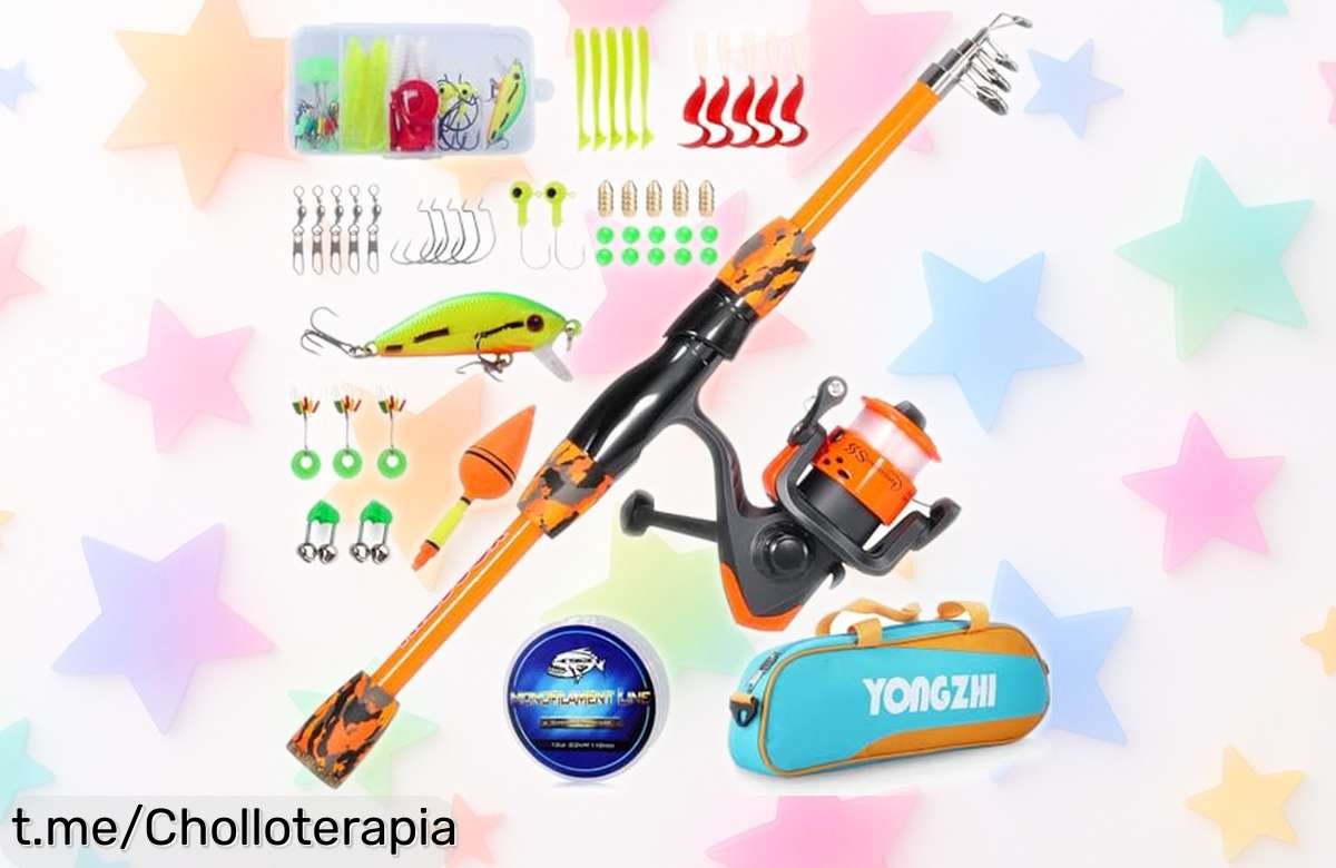 Caña de pescar infantil telescópica Sougayilang: kit completo, diversión asegurada y ahora a un precio de ganga que hará feliz a toda la familia. ¡No te quedes sin el tuyo!