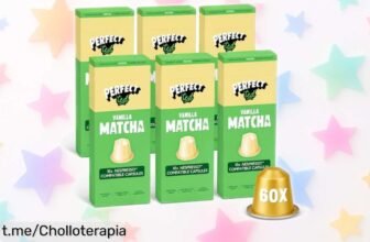Cápsulas de matcha con vainilla PerfectTed para Nespresso: ¡un super chollo que llena tus mañanas de energía y buen rollo! No te lo pierdas, siente la diferencia hoy mismo.