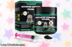 Carbón activado en polvo para perros y gatos: apoya la digestión de tu fiel amigo con este chollazo que cuida su salud intestinal a diario. ¡No lo dejes escapar!