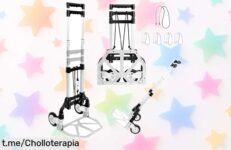 Carretilla plegable de mano JUPPLIES, súper ligera y resistente a un precio nunca visto; ¡tu nueva aliada para mudanzas y viajes te espera!