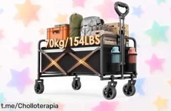 Carro plegable para playa GJCrafts de 70L, ideal para tus días soleados y compras: ¡super chollo por tiempo limitado que no querrás dejar escapar!