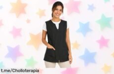 Casaca de mujer sin mangas Etrexonline en color negro, ¡super chollo! Práctica y fácil de combinar a precio de ganga, no te quedes sin la tuya antes que vuelen.
