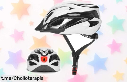 Casco de bici ligero con luz LED trasera para tus rutas diarias: ¡seguridad y visibilidad a un precio de ganga que no querrás dejar escapar!