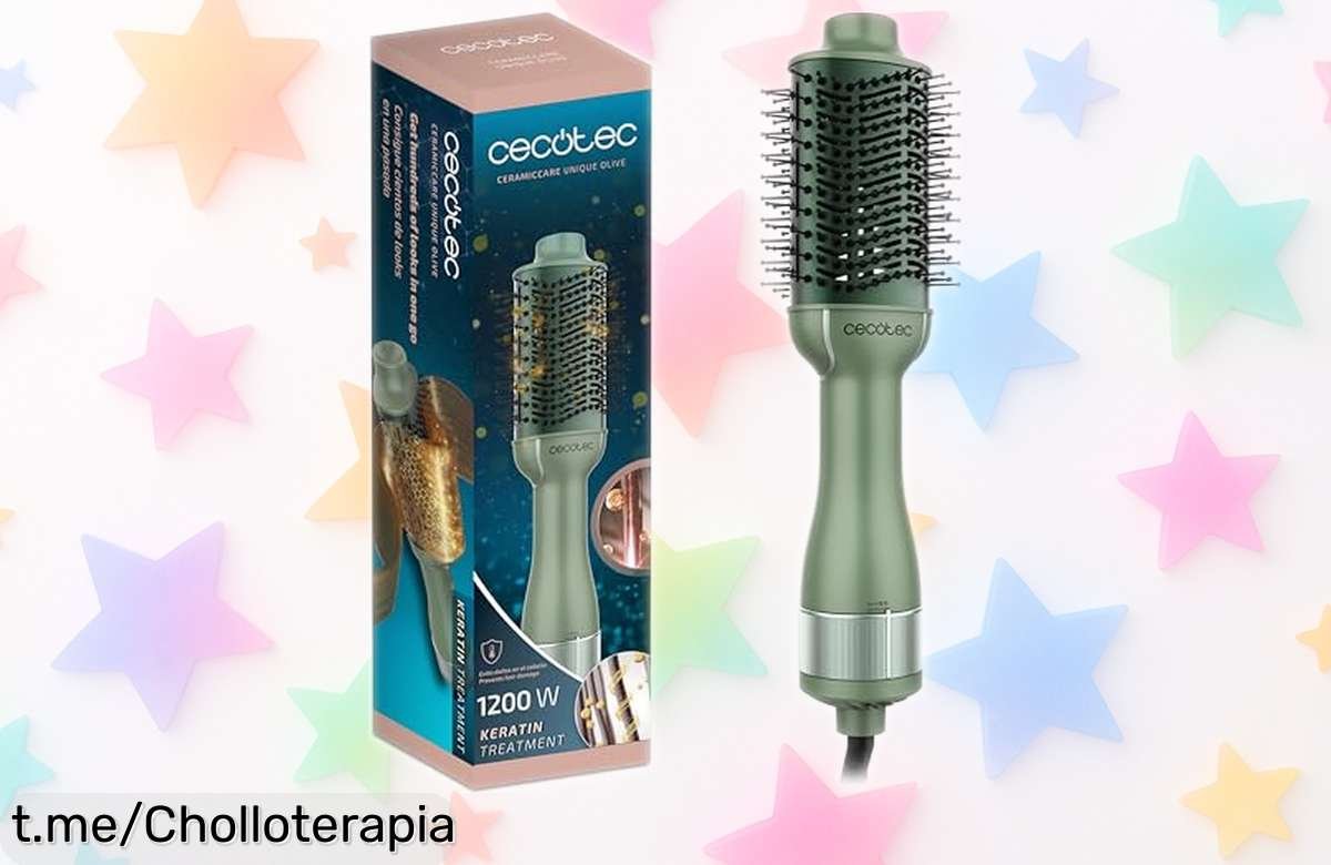 Cepillo de aire voluminizador Cecotec CeramicCare Unique Olive a un precio espectacular: ¡lúcete con el pelo perfecto en un solo gesto y marca la diferencia!