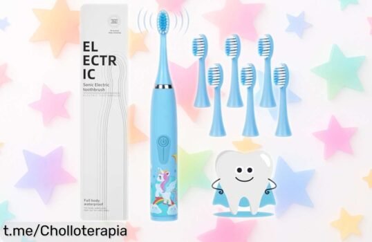 Cepillo de dientes eléctrico infantil Vicloon Kids con 4 modos y 6 cabezales suaves, ¡rebajado a un precio loco! Mantén sonrisas brillantes mientras juegas.