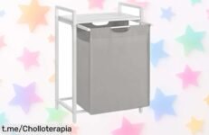 Cesto para la ropa sucia VASAGLE de 65 L con bolsa extraíble y estante, ¡rebajado a un precio loco! Organiza ya tu espacio y disfruta de más orden en casa.