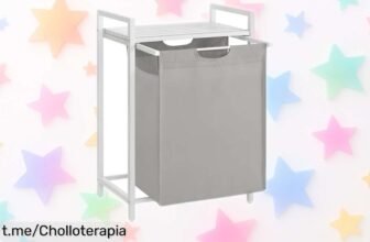 Cesto para la ropa sucia VASAGLE de 65 L con bolsa extraíble y estante, ¡rebajado a un precio loco! Organiza ya tu espacio y disfruta de más orden en casa.