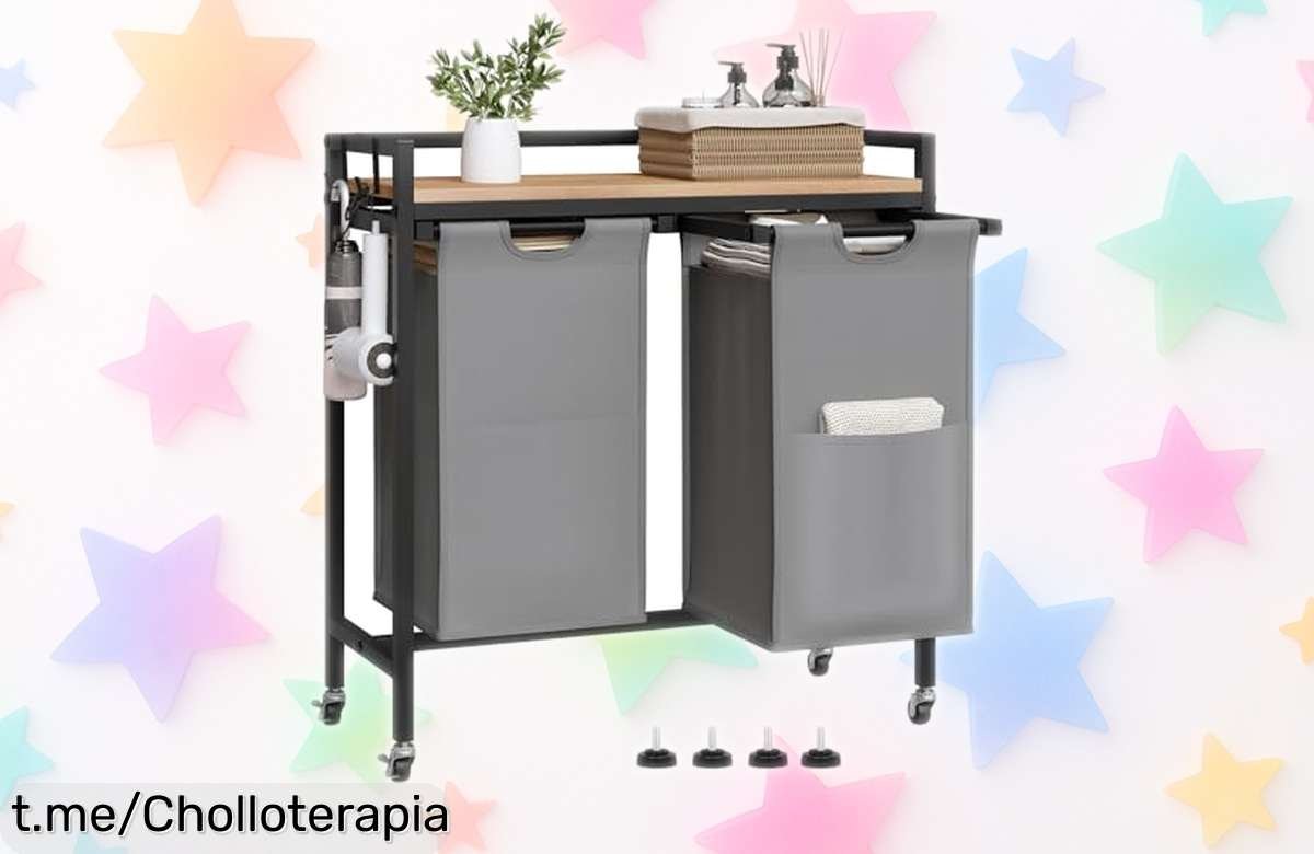 Cesto para ropa sucia EUGAD con ruedas y 2 bolsas extraíbles: ¡aprovecha este ofertón y transforma la colada en un juego dejándola siempre ordenada!