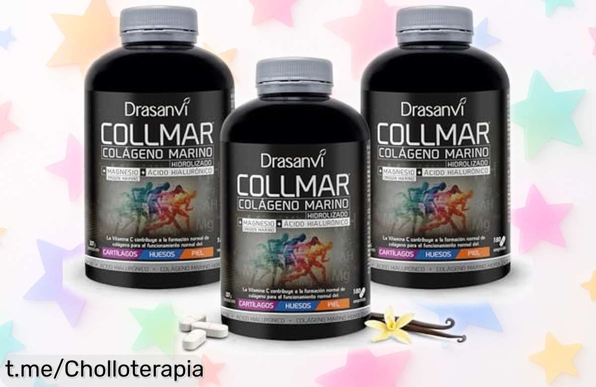 Colágeno marino Drasanvi con magnesio: espectacular pack de 3 a precio rebajado, ¡cuida tus huesos y deslumbra con una piel radiante! Aprovecha este chollo antes que se agote.