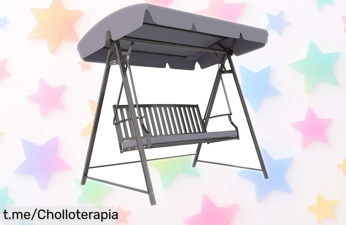 Columpio de jardín Outsunny para 3 plazas: relájate con estilo bajo su capota ajustable y disfruta del aire libre a un precio de escándalo que no durará mucho tiempo.