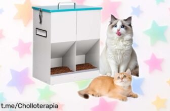 Comedero automático para gatos y perros pequeños MUYIRTED, perfecto para despreocuparte de alimentar a tu peludo ¡Aprovecha este super chollo antes que se acabe!