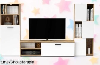 Compacto TV roble y blanco JOY a precio loco: transforma tu sala con elegancia y funcionalidad ¡Aprovecha esta oferta única antes de que se acabe!