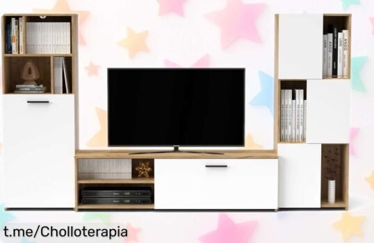 Compacto TV roble y blanco JOY a precio loco: transforma tu sala con elegancia y funcionalidad ¡Aprovecha esta oferta única antes de que se acabe!