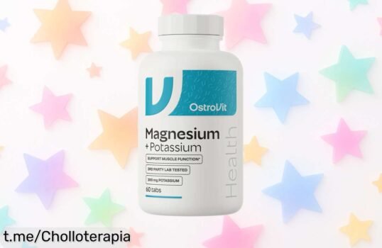 Complemento de magnesio y potasio con B6 de OstroVit, ¡rebaja espectacular para cuidar tu energía y tranquilidad! No te quedes sin el tuyo y siente la diferencia hoy.
