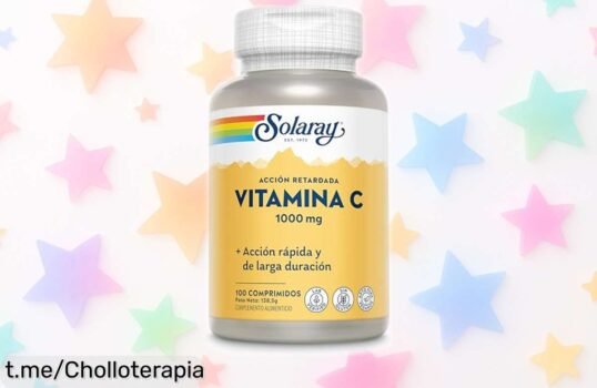 Comprimidos de vitamina C Solaray con escaramujo y acerola, ¡rebajados para que fortalezcas tus defensas y luzcas radiante todo el día! ¡No dejes pasar esta oportunidad imperdible!