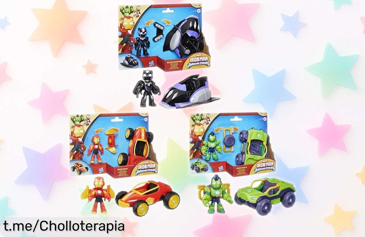 Conjunto de juguetes Marvel Iron Man: 3 figuras y vehículos para que tus peques creen aventuras increíbles. ¡No te pierdas este chollazo!