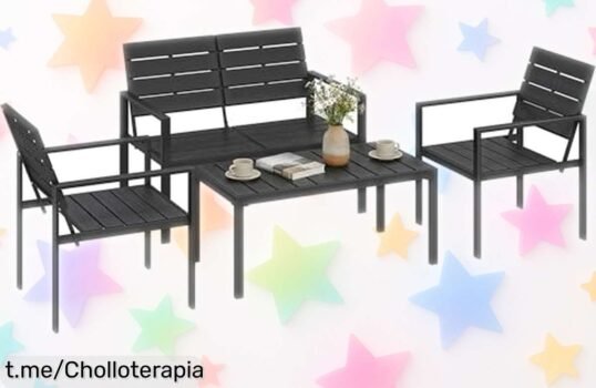 Conjunto de muebles de jardín Outsunny para 4 personas, calidad increíble y montaje rapidísimo: ¡aprovéchalo ya antes que se agote!