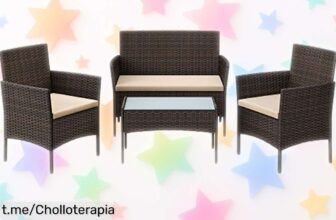 Conjunto de muebles de jardín SONGMICS que transforma tu patio en un refugio perfecto a precio de ganga, ¡no te pierdas este momentazo y relájate ya!