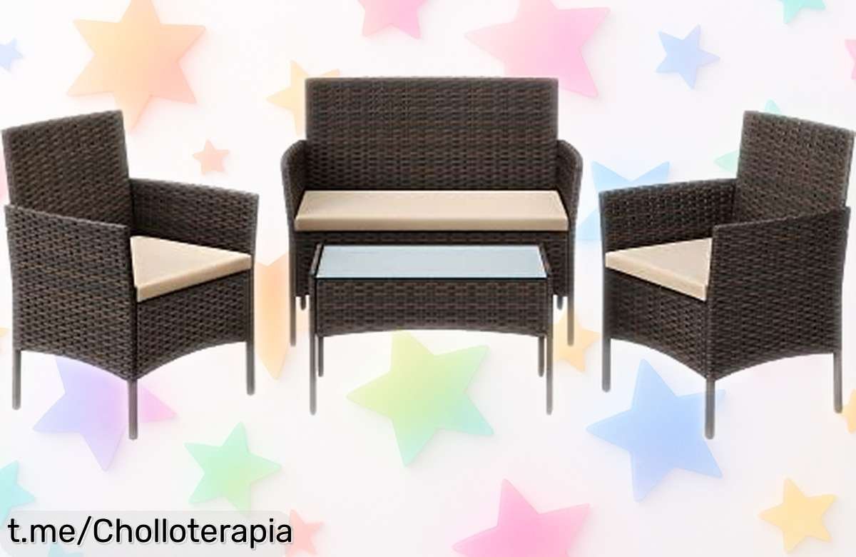 Conjunto de muebles de jardín SONGMICS que transforma tu patio en un refugio perfecto a precio de ganga, ¡no te pierdas este momentazo y relájate ya!